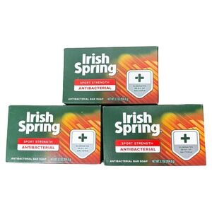 Irish Spring Sport Strength Antibacterial Bar Soap - 3 Count Exp 12/2022